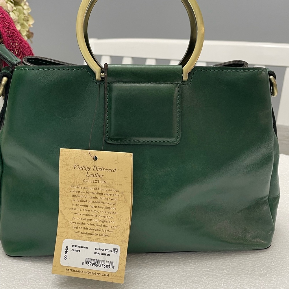 Patricia Nash Forest Green Leather Satchel - Picture 8 of 13